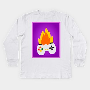 Gaming Vibes fire game Kids Long Sleeve T-Shirt